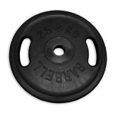 Блин обрезиненный MB Barbell Евро - Классик 25 кг, с ручками, черный ф50 мм Блин обрезиненный MB Barbell Евро - Классик 25 кг, с ручками, черный ф50 мм