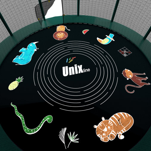 Батут пружинный с защитной сеткой UNIX line SUPREME GAME 10ft