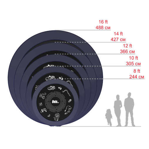 Батут пружинный с защитной сеткой UNIX line SUPREME GAME 12ft (зеленый) + Basketball