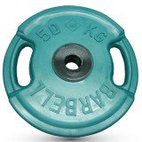 Блин обрезиненный (с ручками) зеленый MB 50 кг ф50 мм Евро - Классик