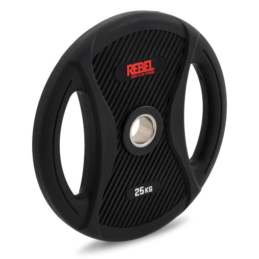 Диск олимпийский обрезиненный с двумя хватами 25 кг REBEL