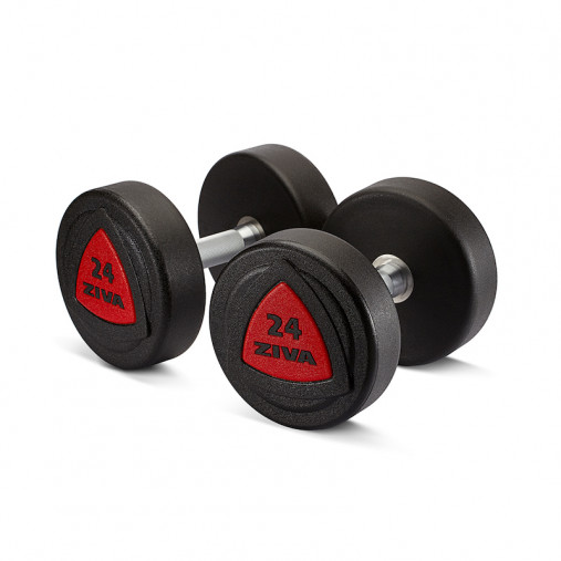 Гантель 34 кг ZIVA серии ZVO резиновое покрытие красная вставка Гантель 34 кг ZIVA серии ZVO резиновое покрытие красная вставка