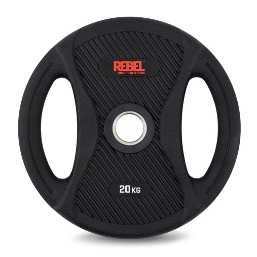 Диск олимпийский обрезиненный с двумя хватами 20 кг REBEL