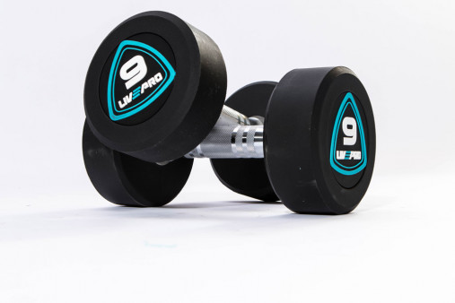 Гантели в уретане LIVEPRO Studio Dumbbells 7 кг, черный/синий