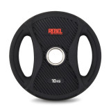 Диск олимпийский обрезиненный с двумя хватами 10 кг REBEL