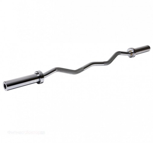 Гриф олимпийский OB47Z слабоизогнутый 47" Original Fitness Tools, с пружинными замками в комплекте