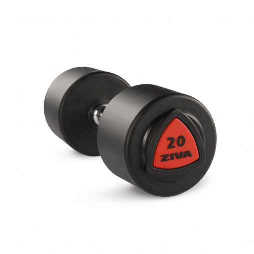 Гантель 34 кг ZIVA серии ZVO уретановое покрытие красная вставка