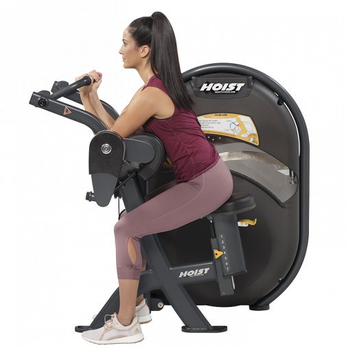 Силовой тренажер Бицепс сидя HOIST CL-3102 (матовый черный/черный) грузоблочный со встроенным стеком 91 кг