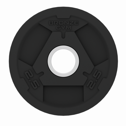 Диск олимпийский BRONZE GYM обрезиненный 2,5 кг с тремя хватами