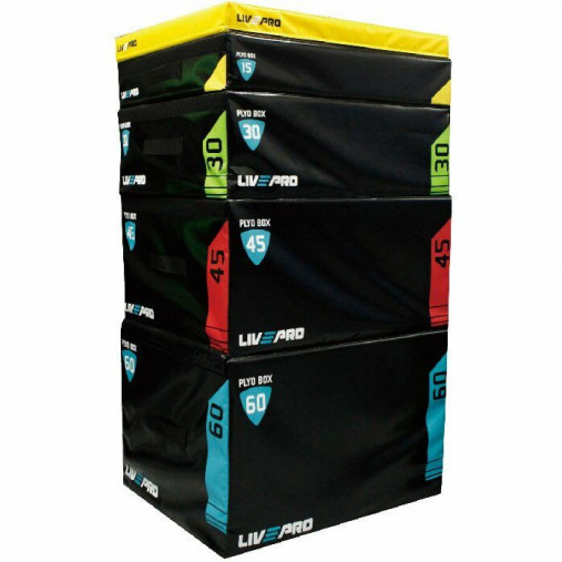 Плиометрический бокс LIVEPRO Soft Plyometric Box 914 x 762 x 152 мм, черный/желтый