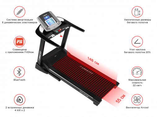 Беговая дорожка складная с широким полотном UNIX Fit MX-970F + Коврик 190 см