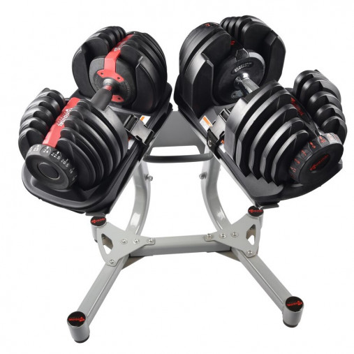 Стенд для регулируемых гантелей HYFIT для хранения пары гантелей весом 16 кг, 24 кг или 40 кг.