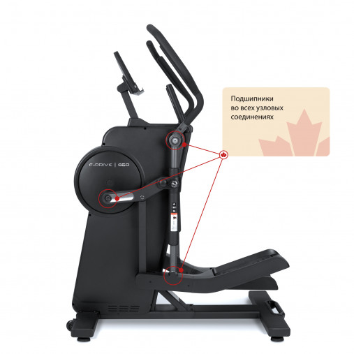 Эллиптический тренажер Bionique F-Drive G60 (10.1" TFT дисплей), профессиональный с русификацией и сменным шагом 42-46-51 см