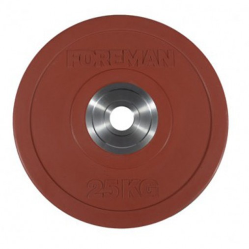 Диск бампированный обрезиненный цветной FOREMAN FM/BM-25KG-RD, вес: 25 кг