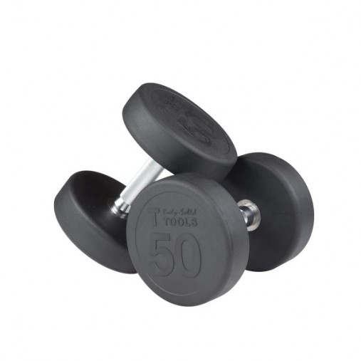 Набор полиуретановых гантелей Body-Solid от 5 до 50 lb (пары) со стойкой