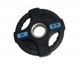 Диск олимпийский обрезиненный черный с двумя хватами 2.5 кг Original Fit.Tools ф50 мм