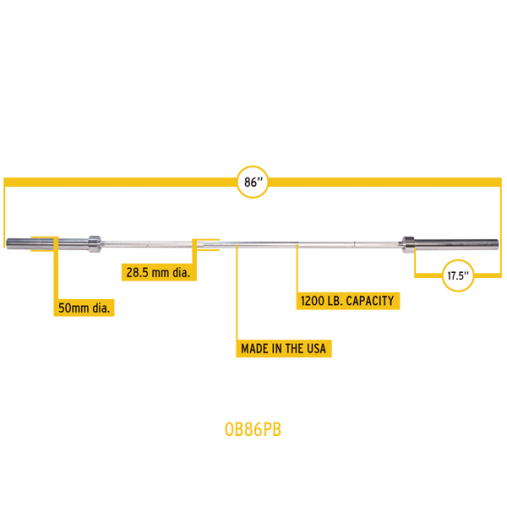 Гриф прямой 2180см, ф50мм Body-Solid OB86PB (с бронзовым покрытием)