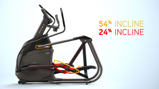 Домашний эллиптический эргометр Matrix A50XIR с 16-дюймовым сенсорным дисплеем и автоматическим изменением длины шага