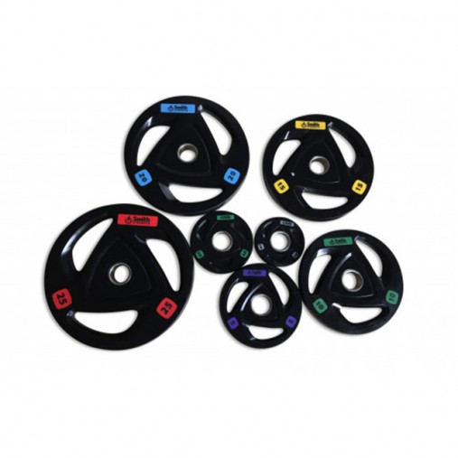Диск для штанги Smith WP085-1,25 c 3-м хватом, обрезиненный, 1,25кг