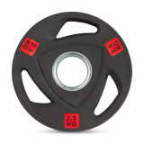 Диск 51 мм. полиуретановый с 3-мя хватами 2,5 кг VictoryFit олимпийский Диск 51 мм. полиуретановый с 3-мя хватами 2,5 кг VictoryFit олимпийский