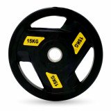 Диск обрезиненный c хватом UNIX Fit PRO 15 кг, 51 мм, олимпийский, желтый