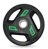 Диск обрезиненный c хватом UNIX Fit PRO 10 кг, 51 мм, олимпийский, зеленый