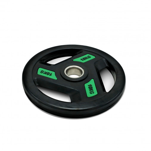 Диск обрезиненный с 3-мя хватами 10 кг UNIX Fit PRO, 51 мм, олимпийский, зеленый Диск обрезиненный с 3-мя хватами 10 кг UNIX Fit PRO, 51 мм, олимпийский, зеленый
