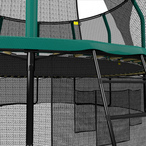 Батут пружинный с защитной сеткой UNIX line SUPREME GAME 16ft (синий) + баскетбольный набор