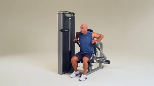 Отжимание сидя MATRIX Aura G3 S42 грузоблочный тренажер, стек 91 кг.