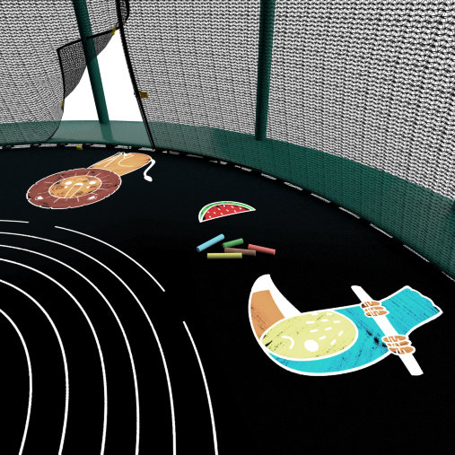 Батут каркасный UNIX line 12 ft (3.66 м) SUPREME GAME (green) с внутренней защитной сетью, зеленый