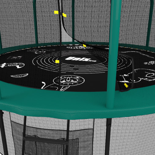 Батут каркасный UNIX line 12 ft (3.66 м) SUPREME GAME (green) с внутренней защитной сетью, зеленый