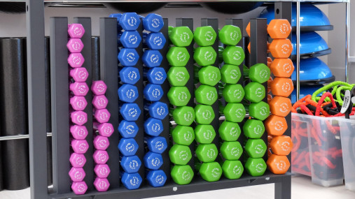 Гантель в виниловой оболочке, шестигранник PROFI-FIT 2 кг, оранжевая