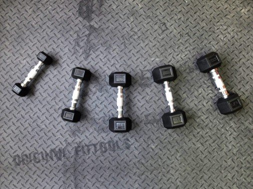 Набор гексагональных гантелей 5 пар от 1 до 5 кг Original Fit.Tools